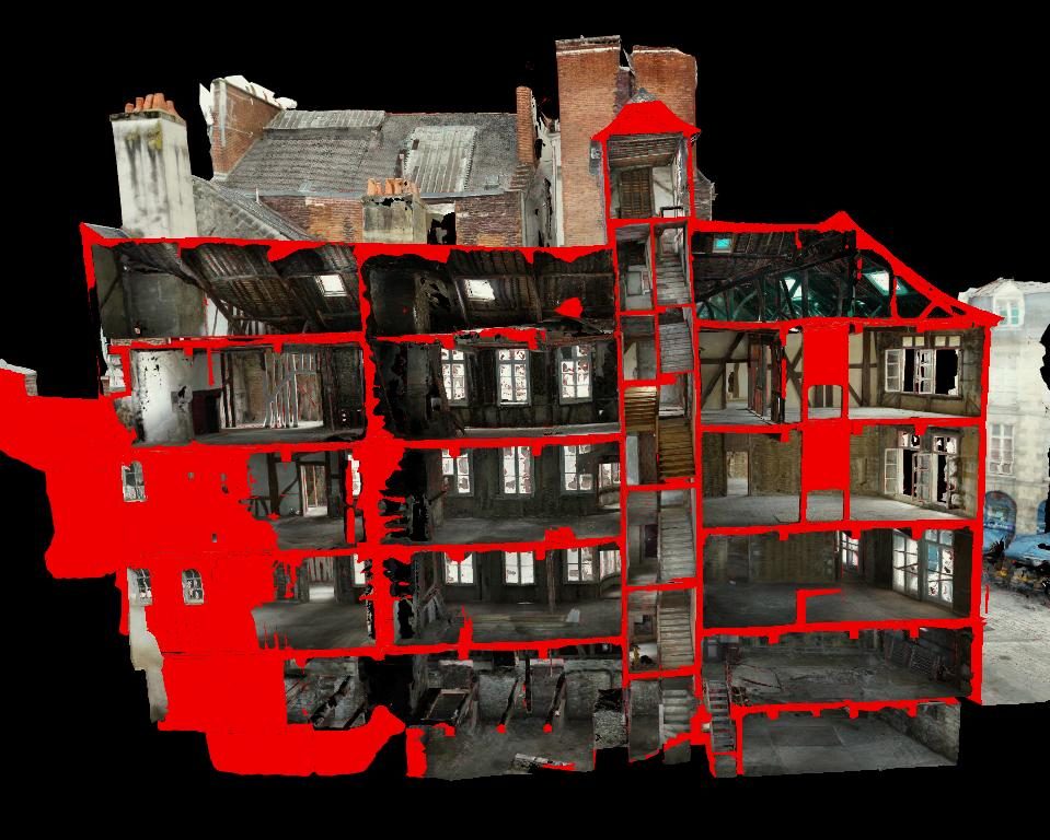Relevé 3D — Immeuble, 22 place Sainte-Anne, Rennes (35)